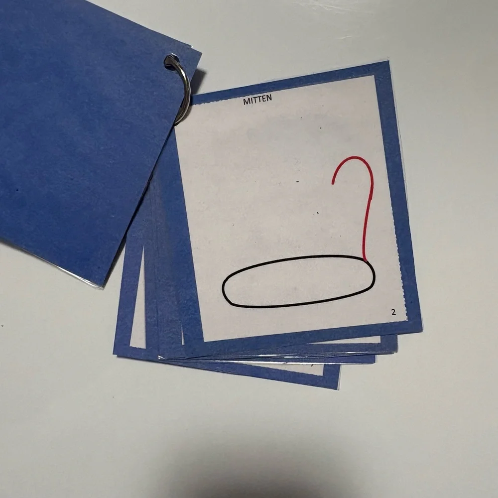 How to draw a mitten picture cards (set of 4)